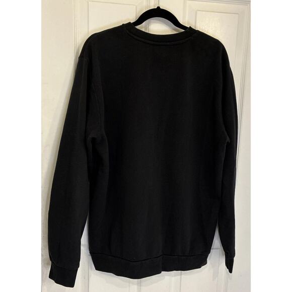 Adidas Men’s Large Black Graphic Crewneck Sweatshirt Logo Athletic Pullover - Picture 2 of 8